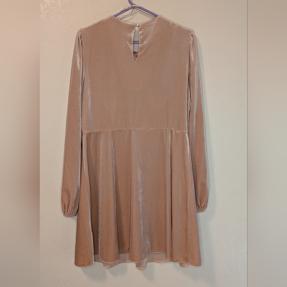 River Island Pink Micro Velvet Dress - Picture 2 of 7
